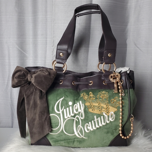JUICY COUTURE super Greens The Key To Juicy Daydreamer Tote Bag - Picture 1 of 8